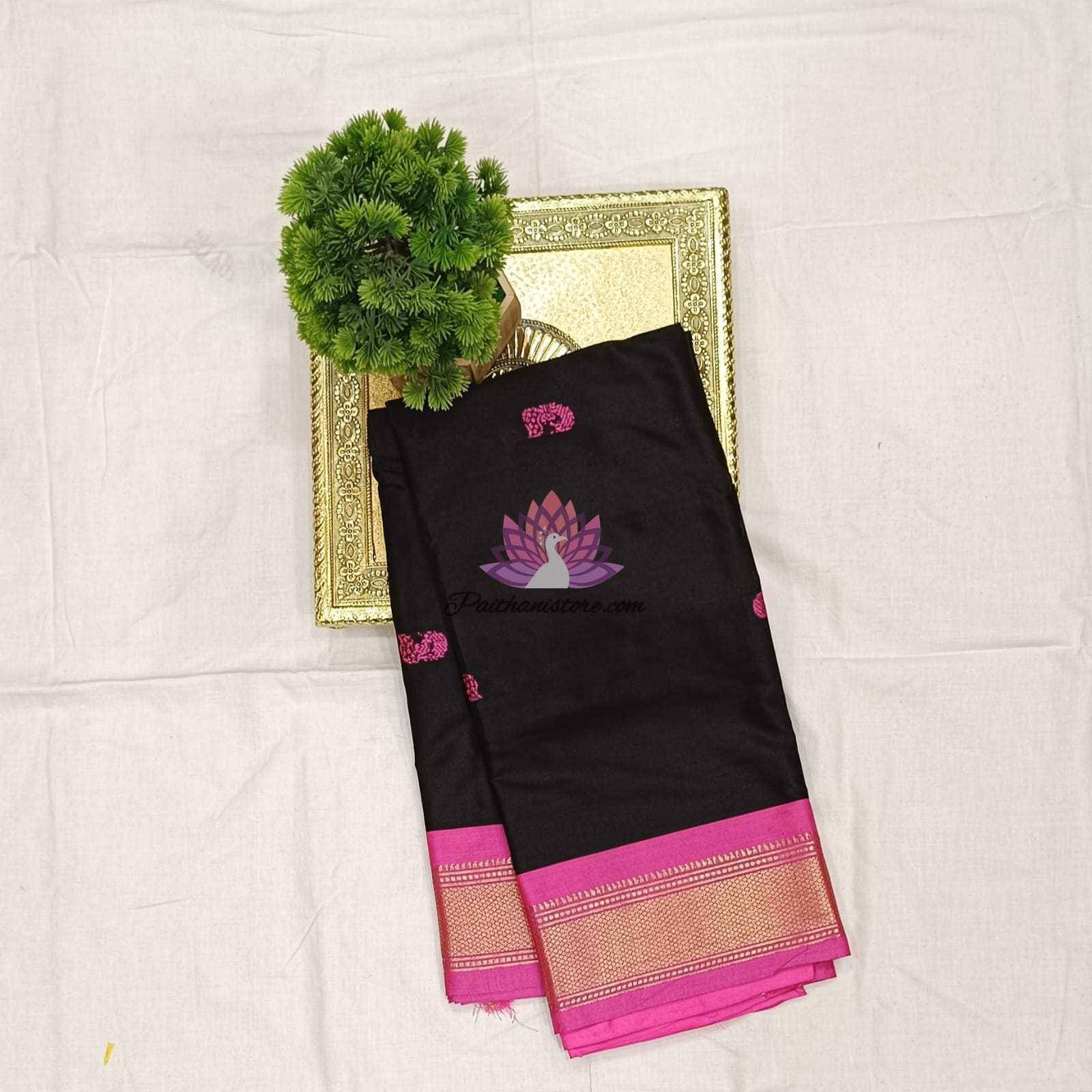 Black Sico Silk Paithani Saree - Perfect for Special Occasions