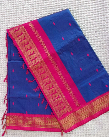 Blue Gadwal Paithani Saree