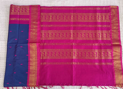 Blue Gadwal Paithani Saree