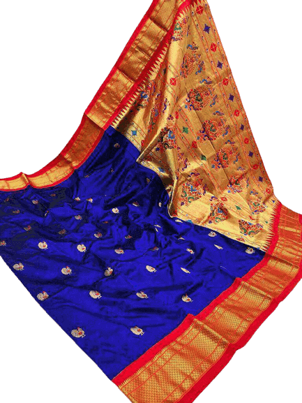 Blue Kadiyal Maharani Paithani