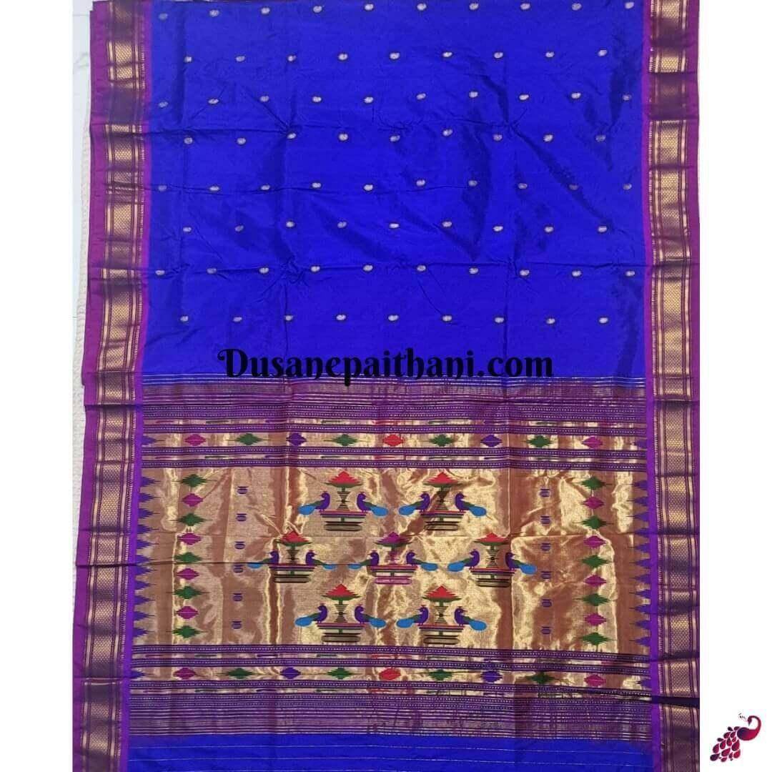 Blue Pure Silk Handloom Yeola Paithani Saree