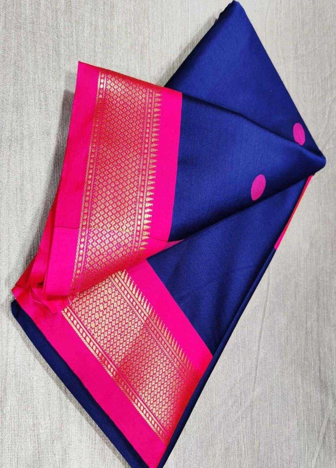 Blue Sico Silk Saree - Paithanistore