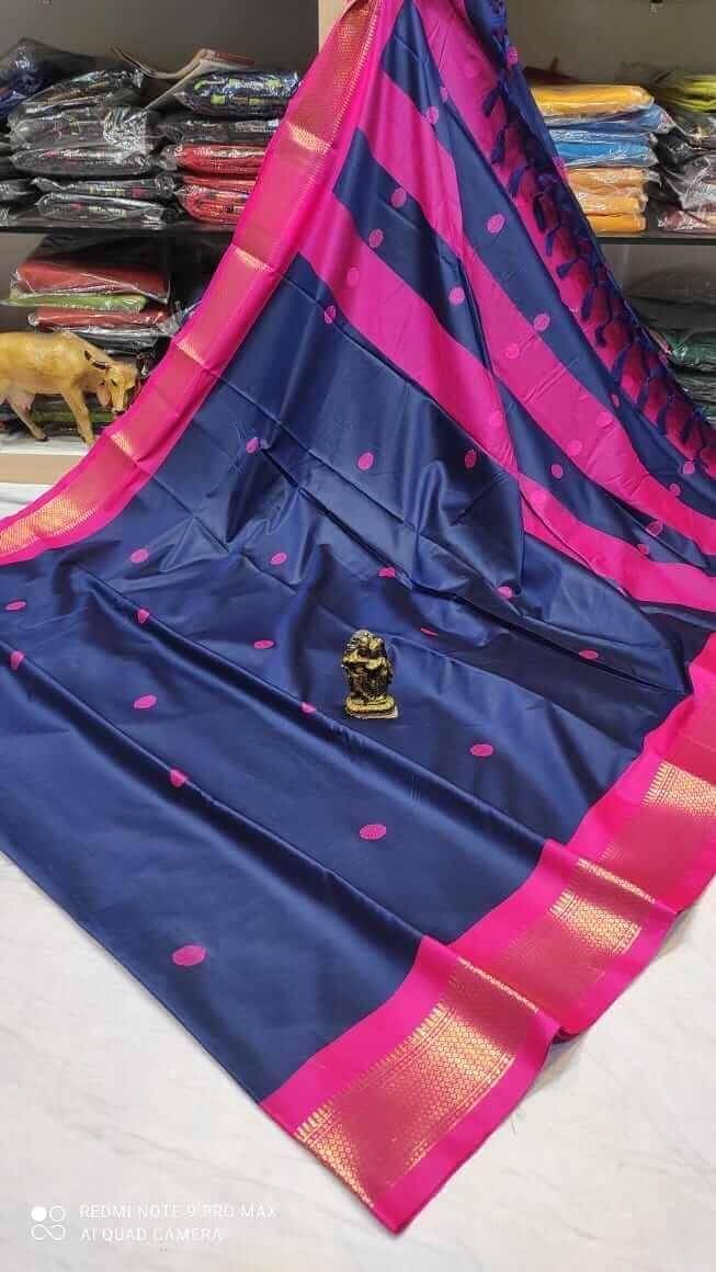 Blue Sico Silk Saree - Paithanistore