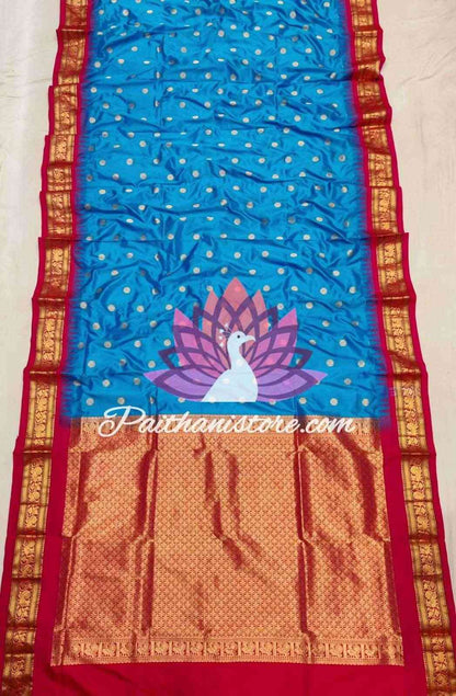 Blue Yeoal Paithani Wedding Gadwal Silk Saree