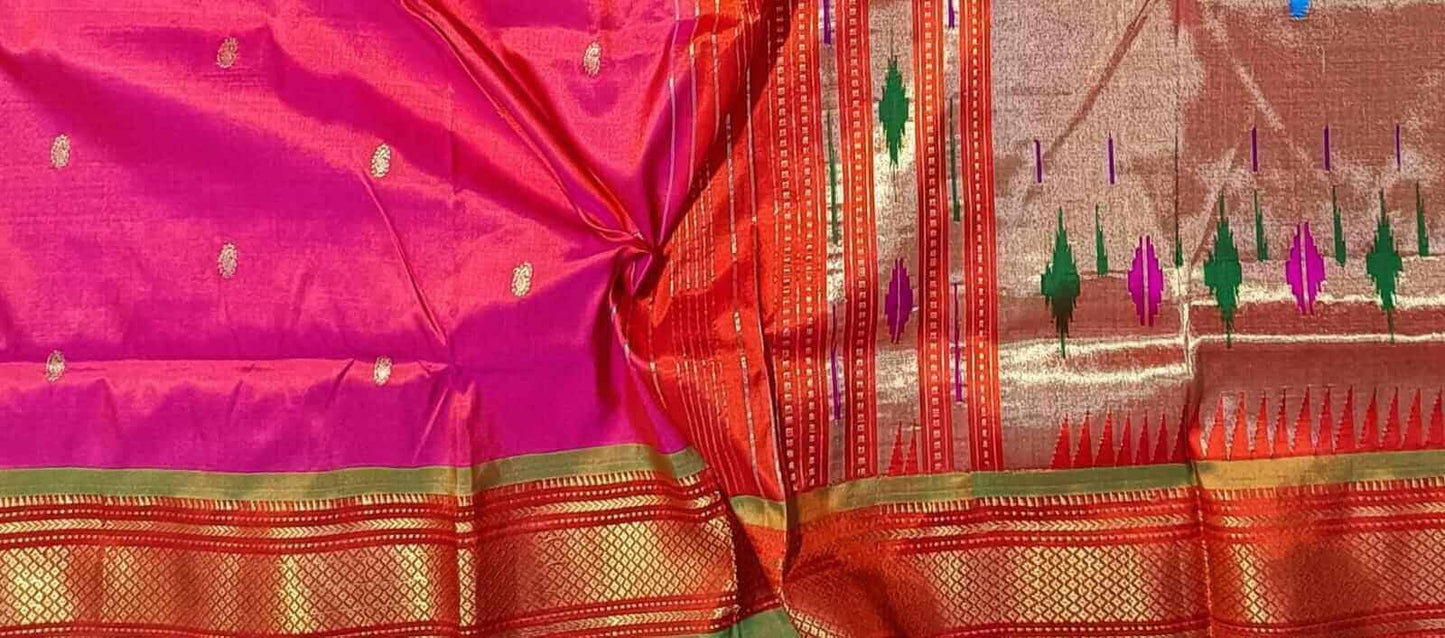 Dual Tone Pure Silk Handloom Paithani