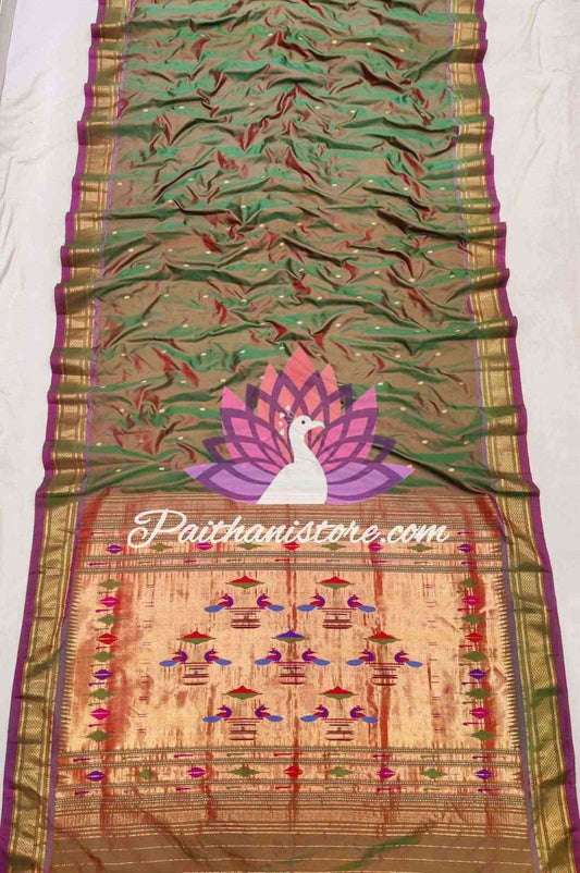 Dual Tone Pure Silk Handloom Paithani Sarees