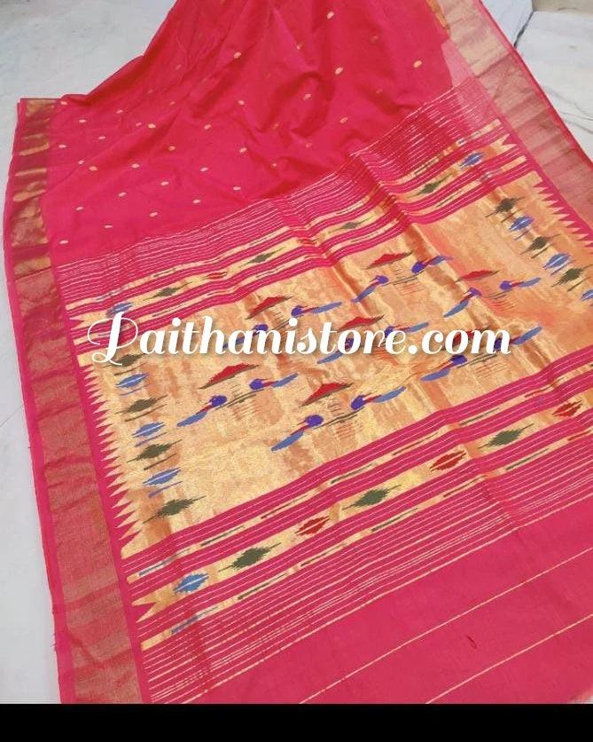 Elegant Cotton Paithani Saree