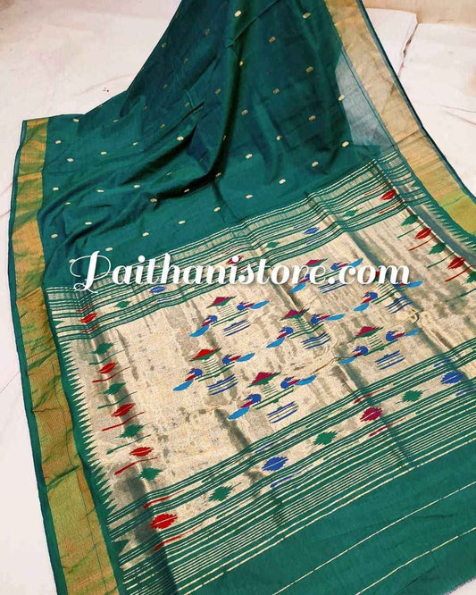 Elegant Cotton Paithani Sarees