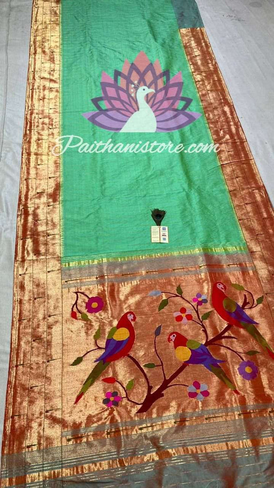 Handloom Triple Muniya Yeola Paithani Saree