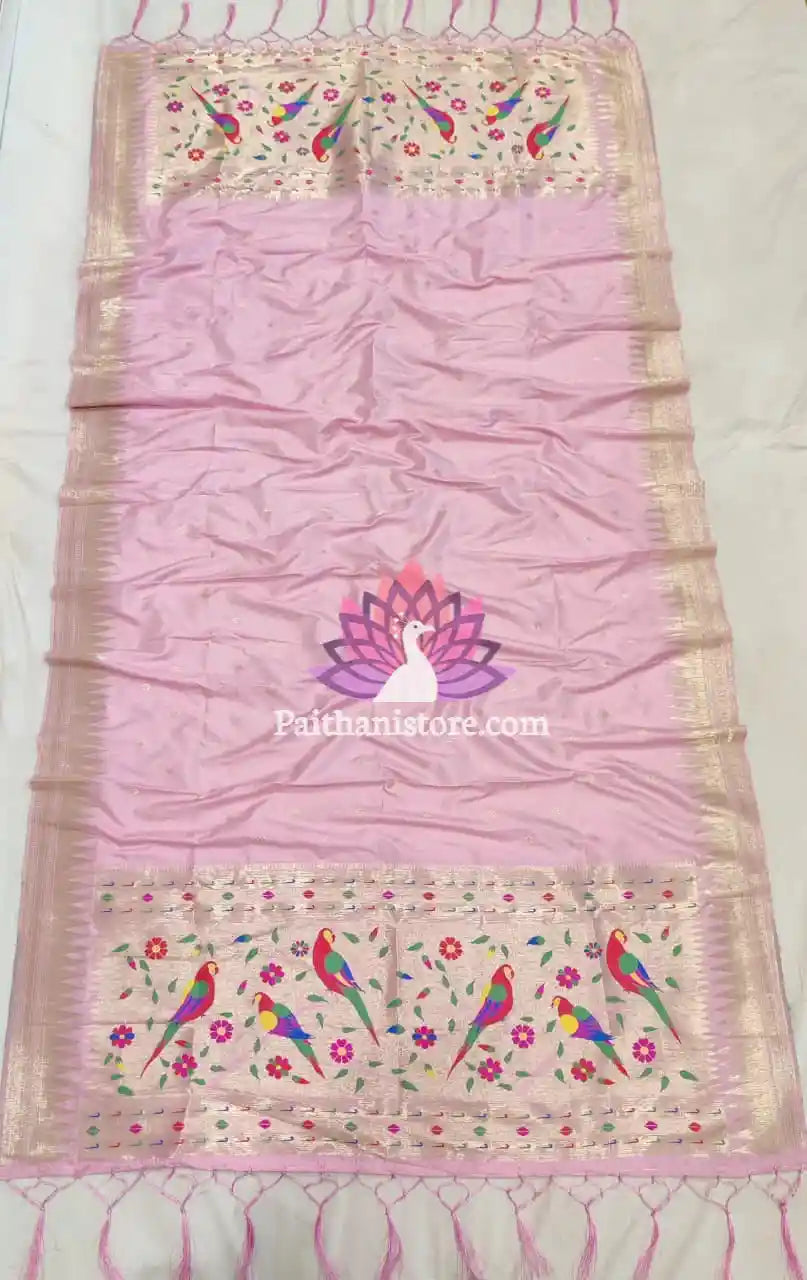 Light Pink Paithani Dupatta