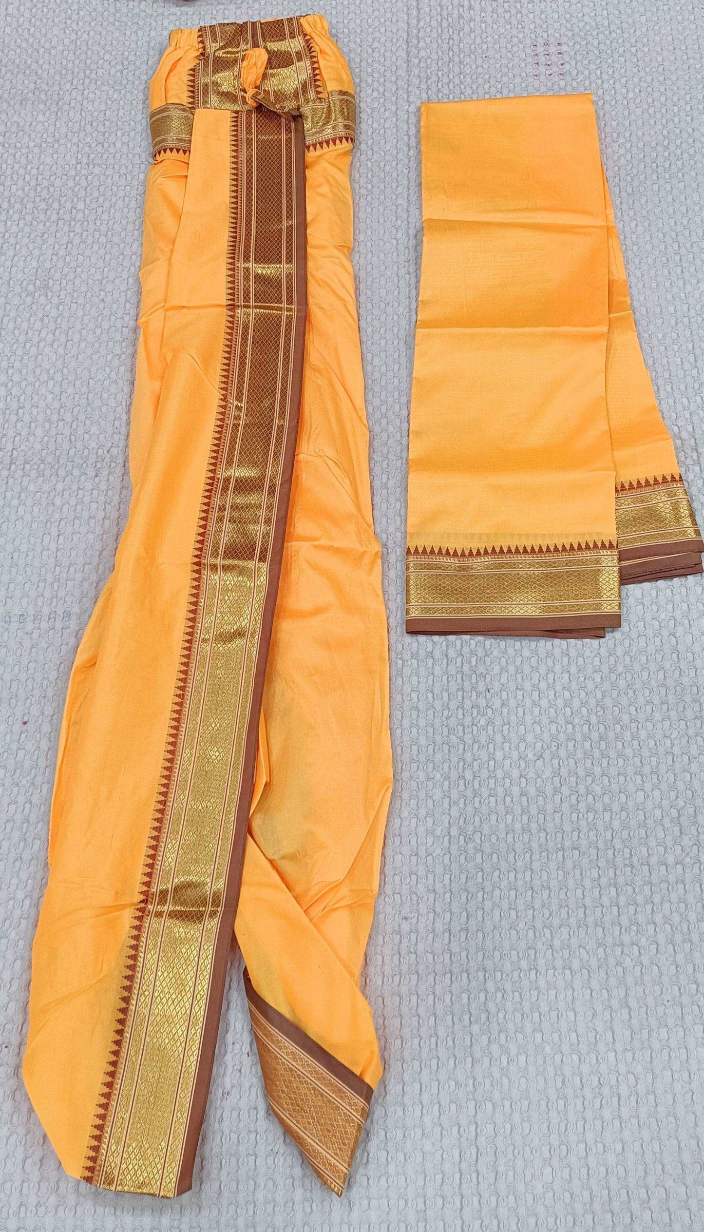 Light Yellow Men Dhoti For Wedding