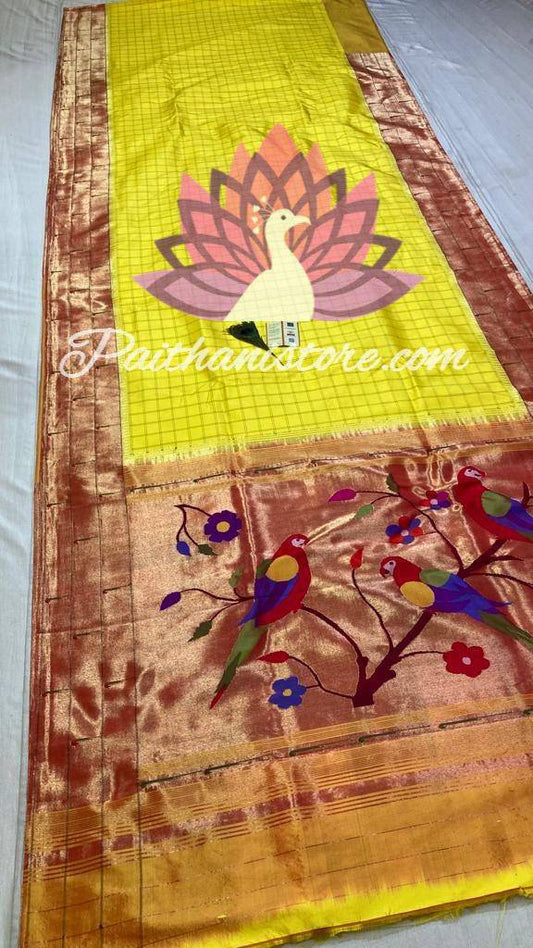 Muniya Border Silk Paithani Saree