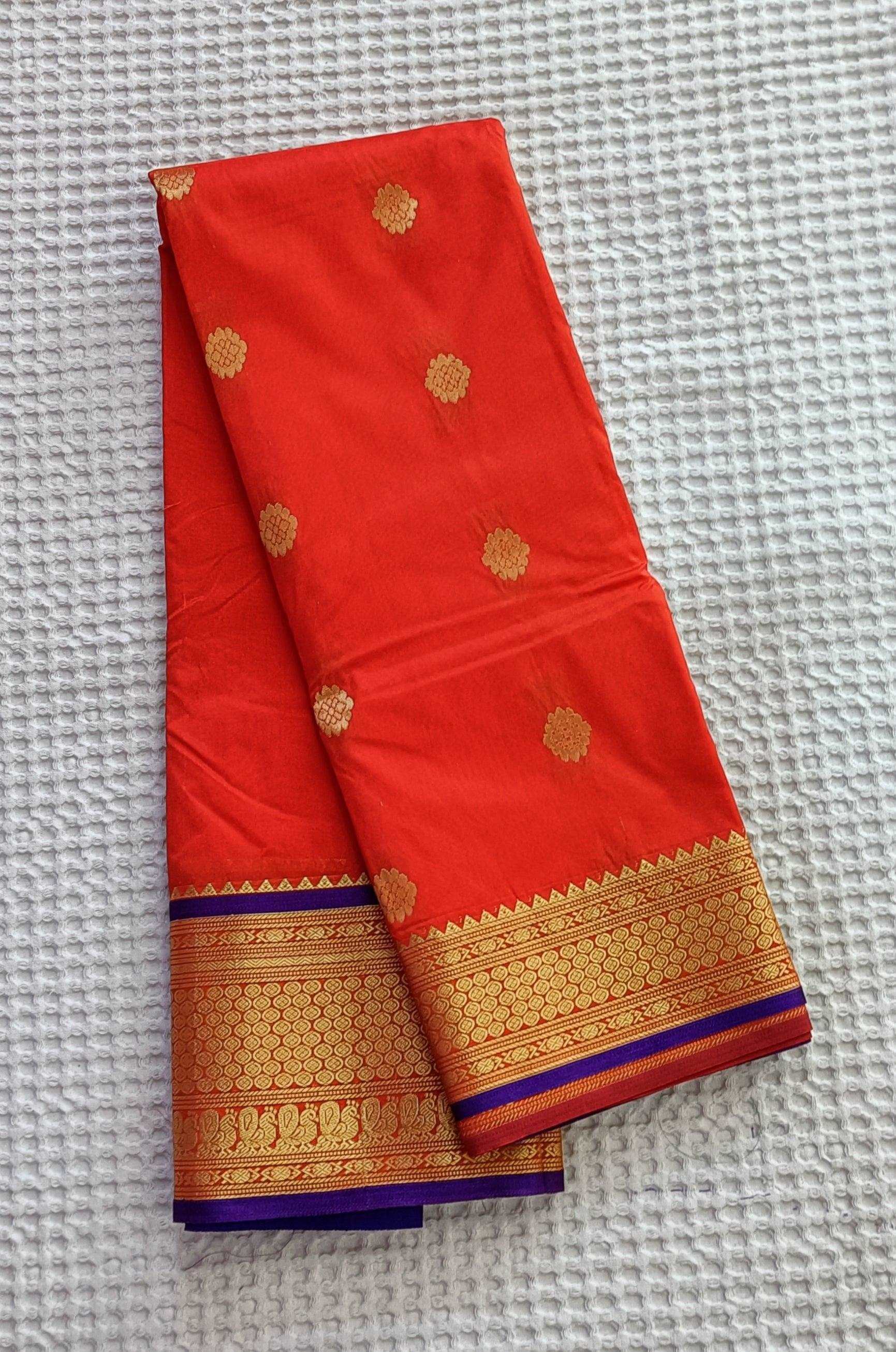 Orange Mhalsa Paithani Saree