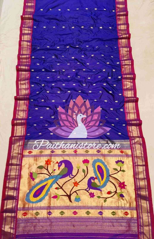 Pastel Colour Paithani Pure Silk Handloom Saree With Pure Jari