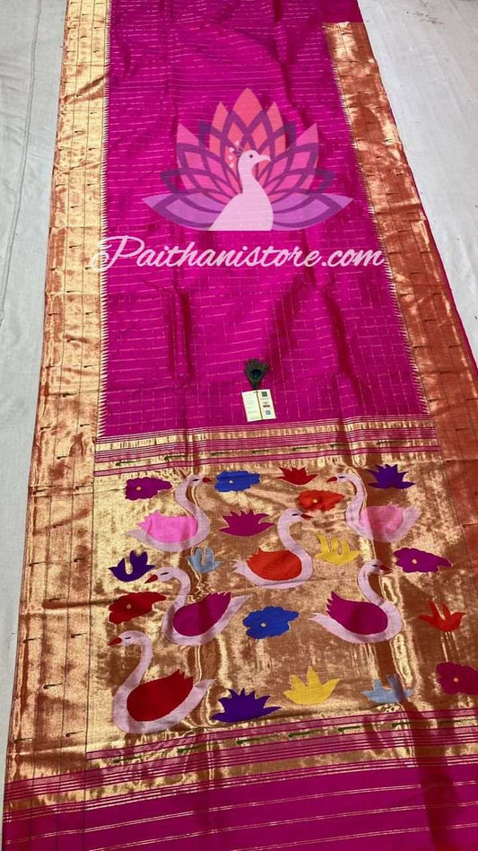 Peacock Pallu Pure Silk Muniya Paithani