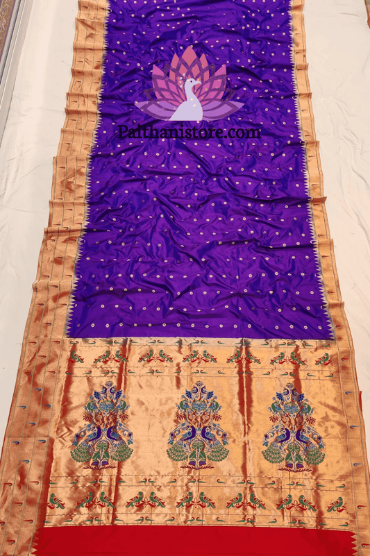 Pure silk Tripal Muniya Paithani Sarees