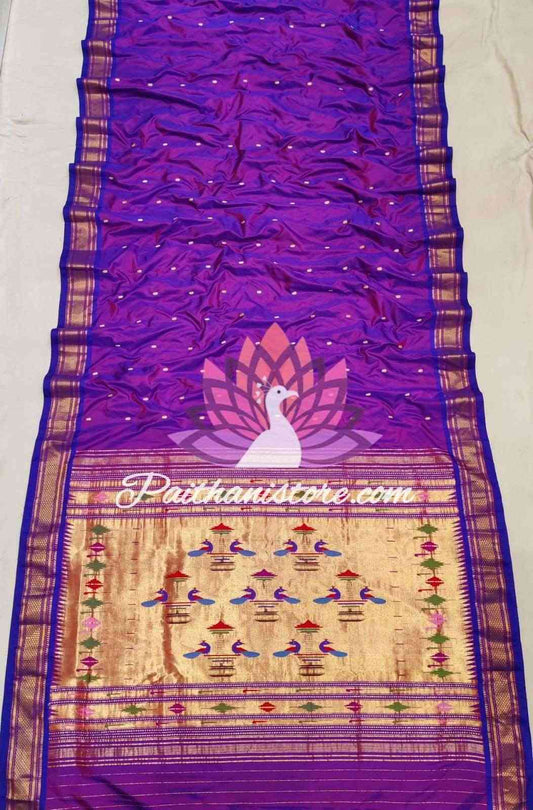 Purple Paithani Silk Saree