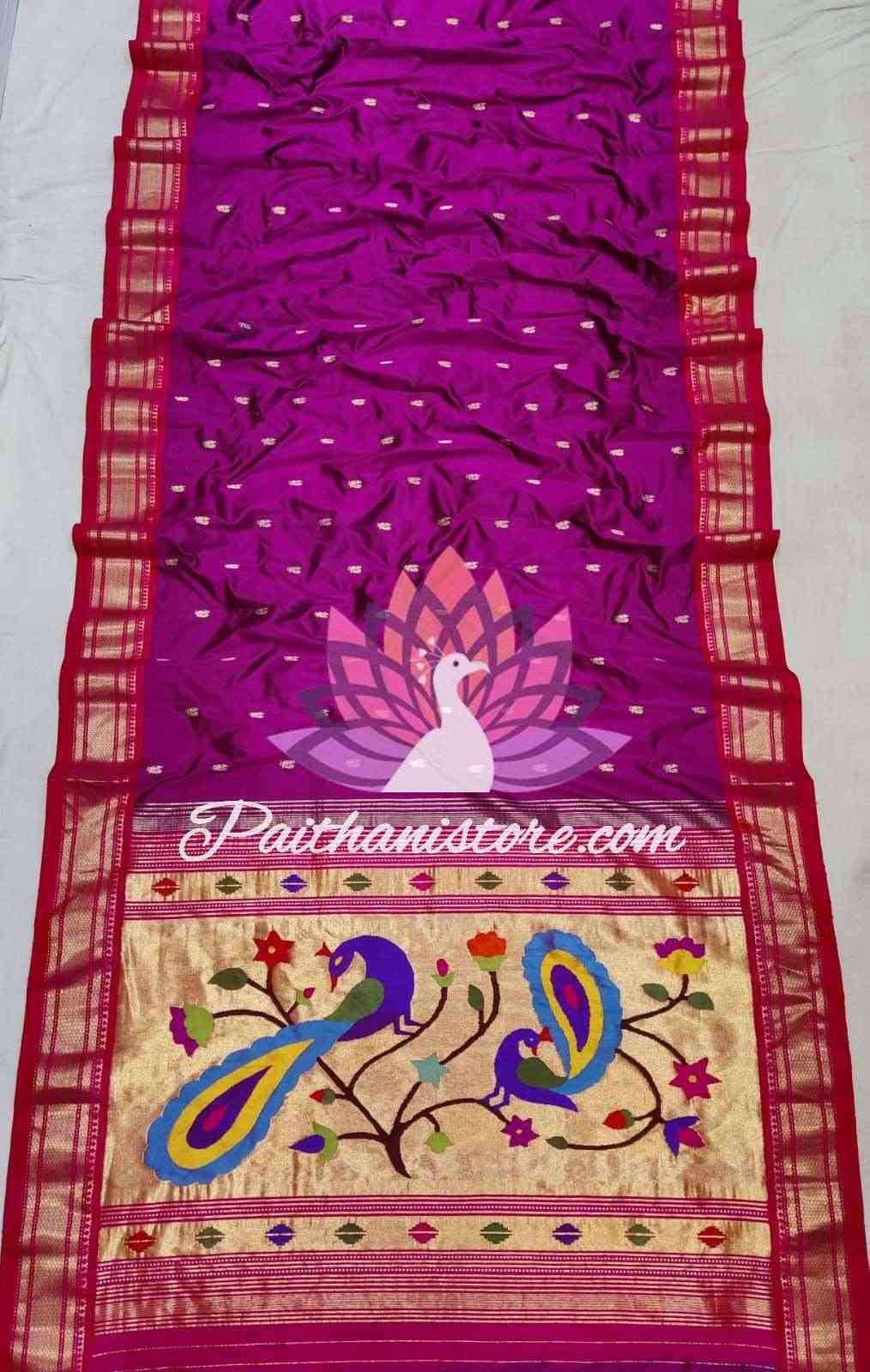 Purple Pure Silk Yeola Paithani