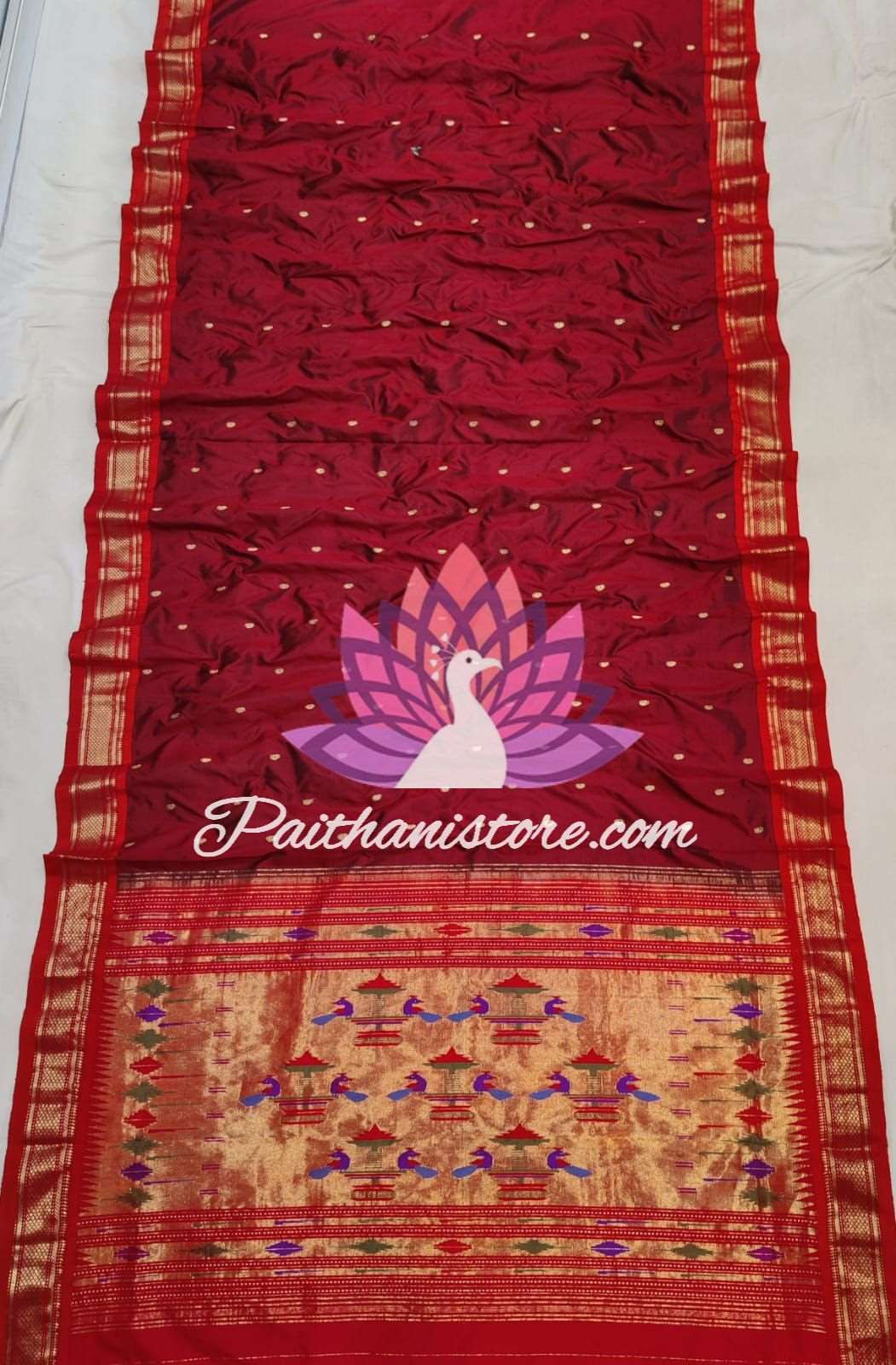 Red Handloom Yeola Paithani - Pure Silk Paithani - Just Rs. 13999! Shop now at Paithanistore
