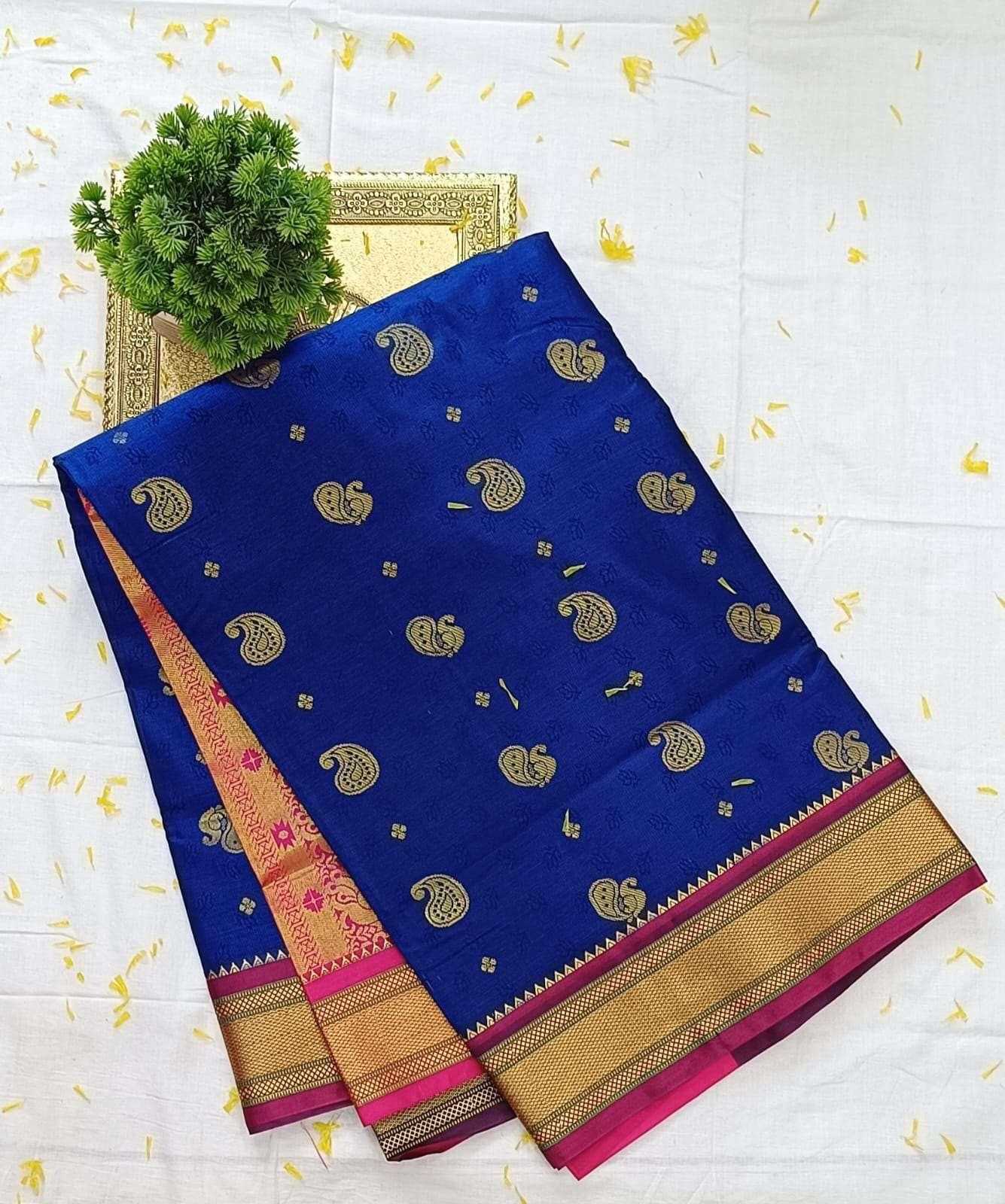 Shop Blue Semi Silk Sarees