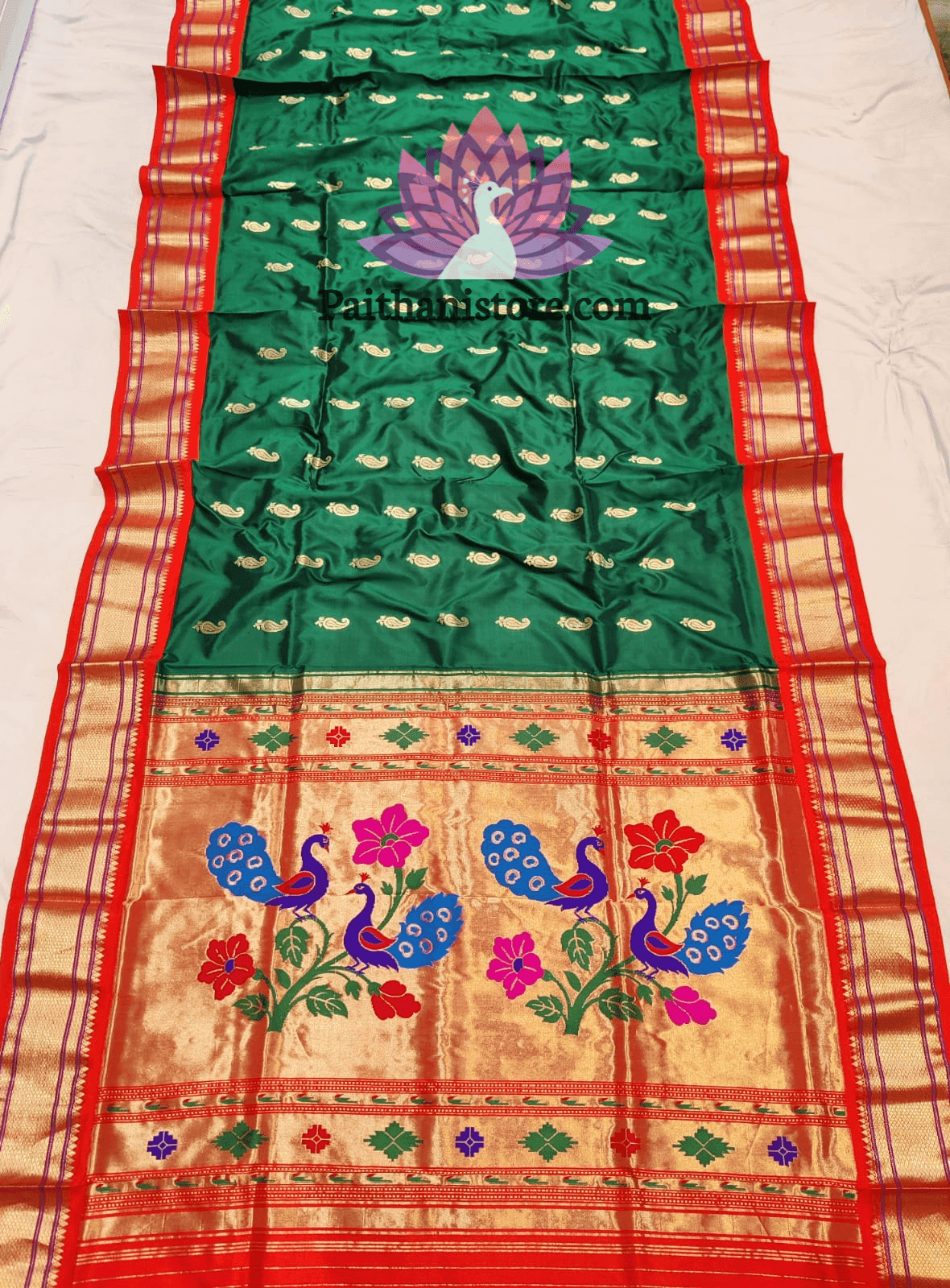 Traditional Indian Kadiyal Paithani Sarees