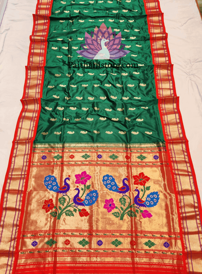 Traditional Indian Kadiyal Paithani Sarees