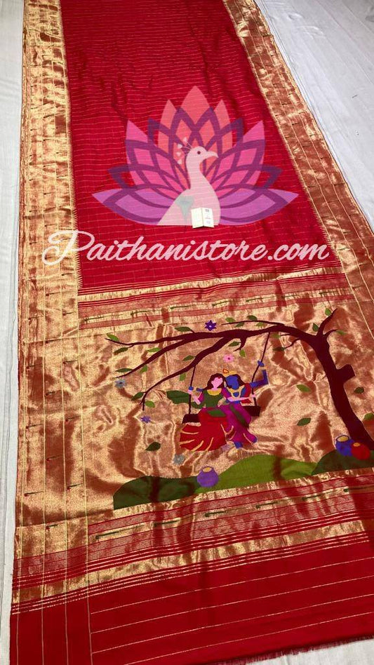 Triple Muniya Border Handloom Paithani