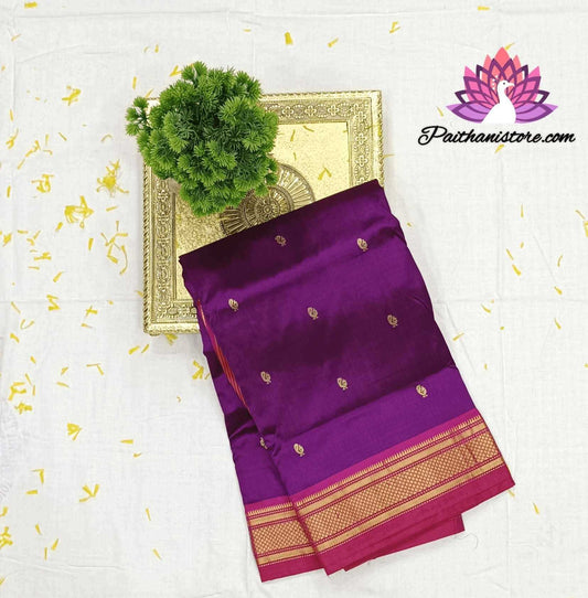 Wine Colour Saree | Paithani Saree