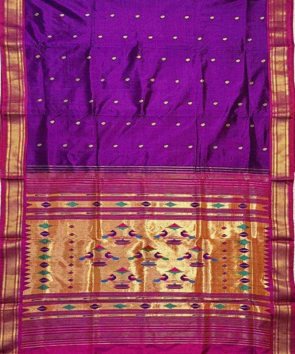 Wine Colour Saree | Paithani Saree