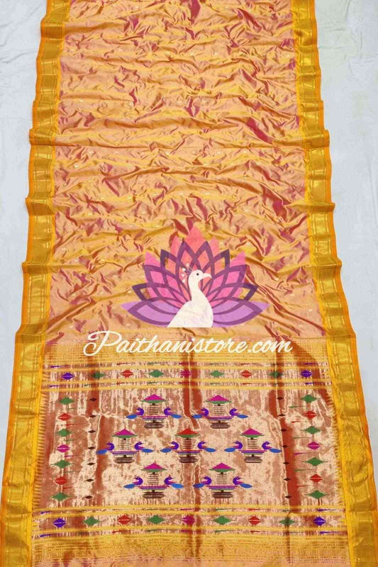 Yellow Handloom Paithani