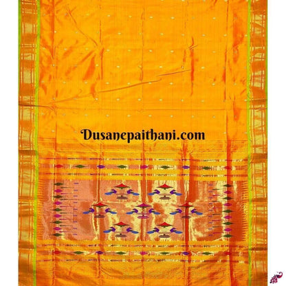 Yellow Paithani Saree Online - Pure Silk Paithani - Just Rs. 13999! Shop now at Paithanistore